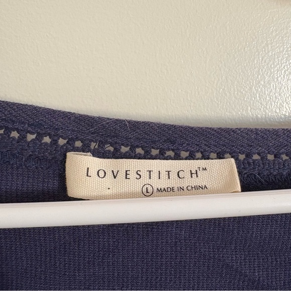 Lovestitch Large Along the Coast Navy Blue Women's Blouse Paisley Cinched Waist - Picture 3 of 11